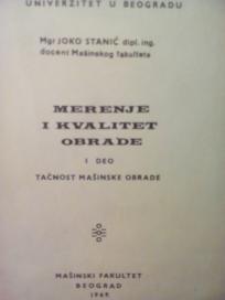 MERENJE I KVALITET OBRADE -I tacnost masinske obrade